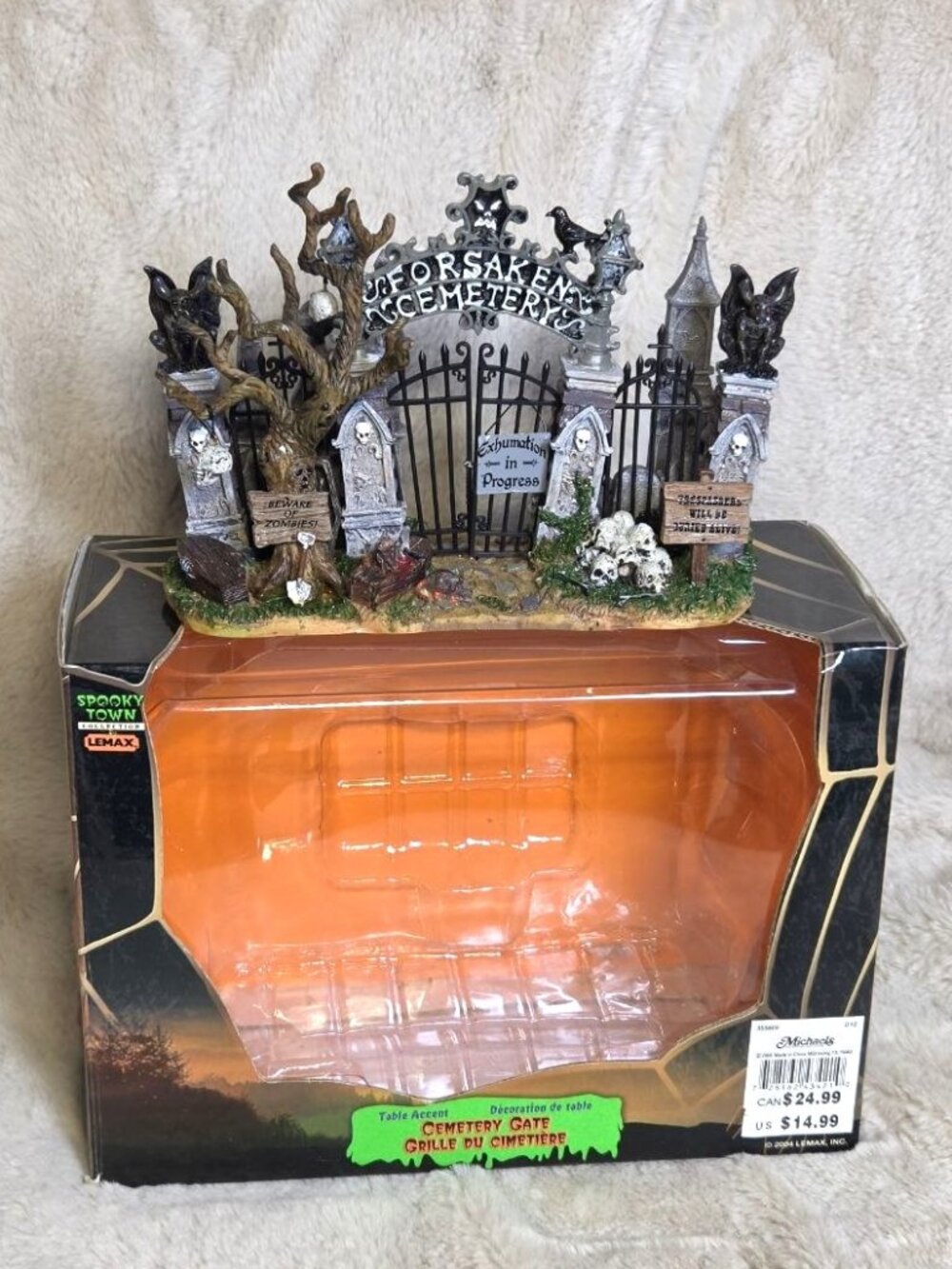 Lemax Halloween Spooky Town Forsaken Cemetery Gate 43421 Original Box